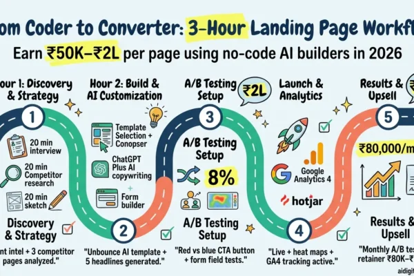 No-Code AI Landing Page Builder Freelance Designer Income India 2026