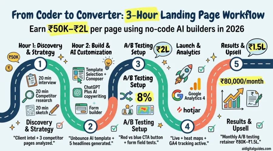 No-Code AI Landing Page Builder Freelance Designer Income India 2026